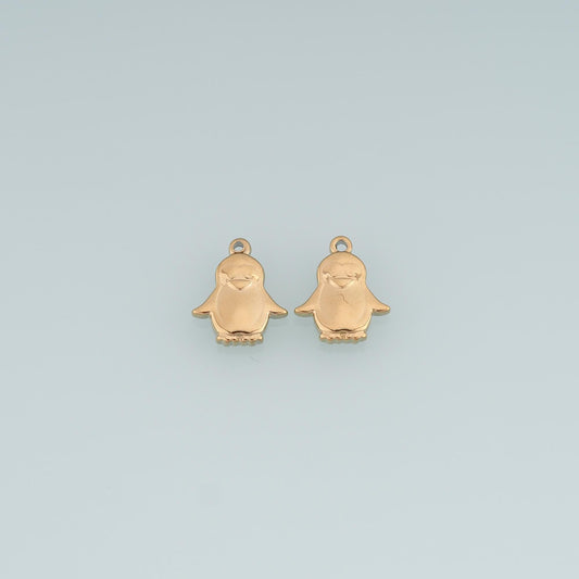 Penguin Pendant ,14K Gold Cute Animal Charm DIY Charm for Necklace Bracelet Making