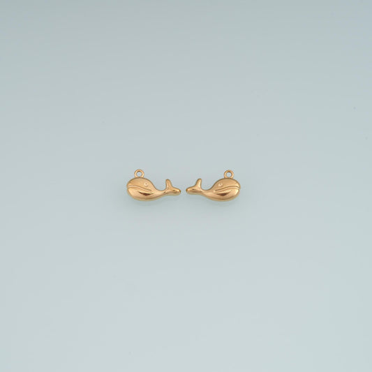 Whale Pendant ,14K Gold Beach Ocean Charm DIY Charm for Necklace Bracelet Making