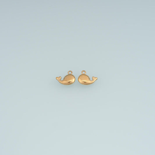 Whale Pendant ,14K Gold Minimalist Style Charm DIY Charm for Necklace Bracelet Making