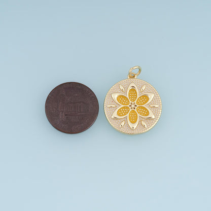18K Gold Filled Flower Charm Pendant for Jewelry Making
