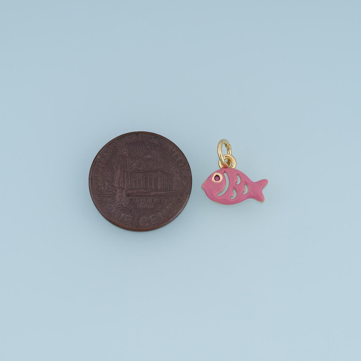 18K Gold Filled Fish Charm,Colorful Enamel Fish Pendant,Orange Red Pink Fish Charm,DIY Necklace Bracelet Jewelry Making Suppl