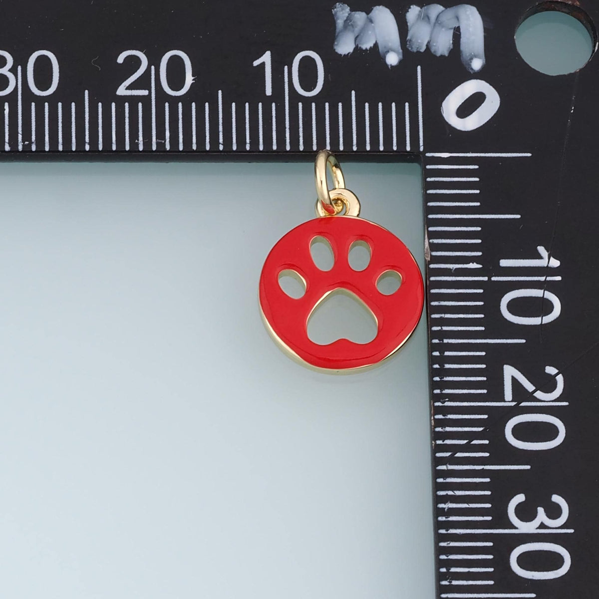18K Gold Filled Enamel Paw Charm Pendant for Jewelry Making