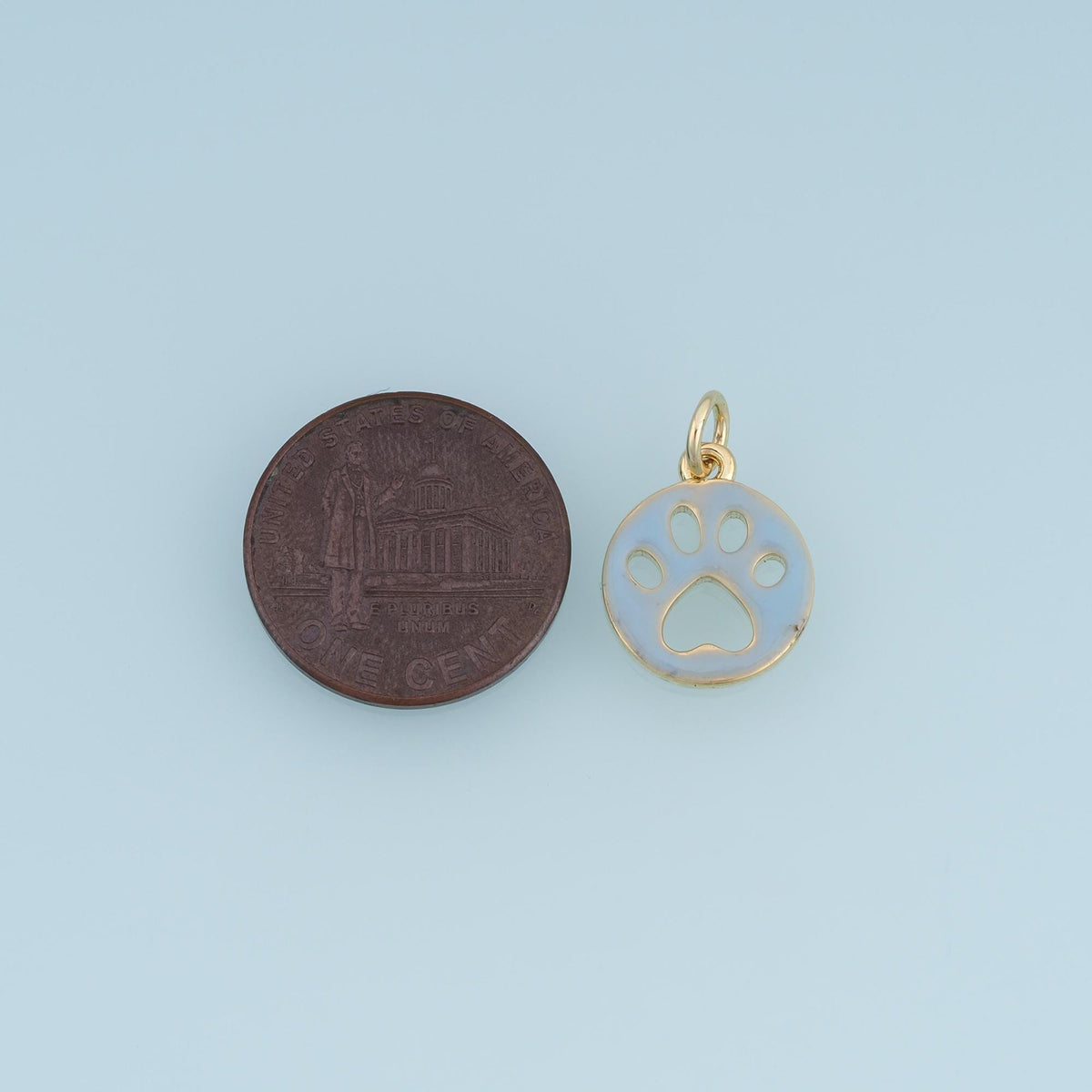 18K Gold Filled Enamel Paw Charm Pendant for Jewelry Making