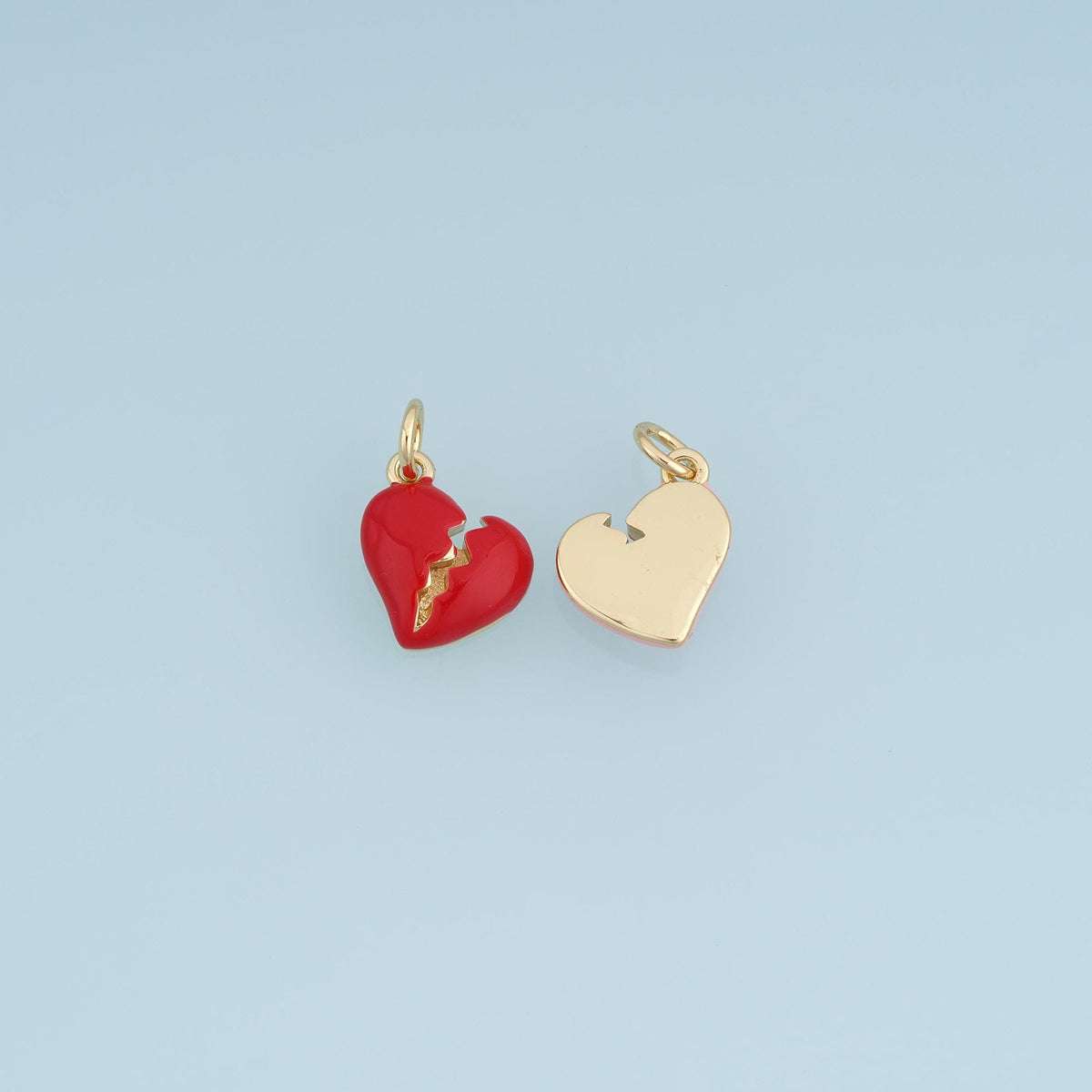 18K Gold Filled Enamel Heart Charm Pendant for Jewelry Making