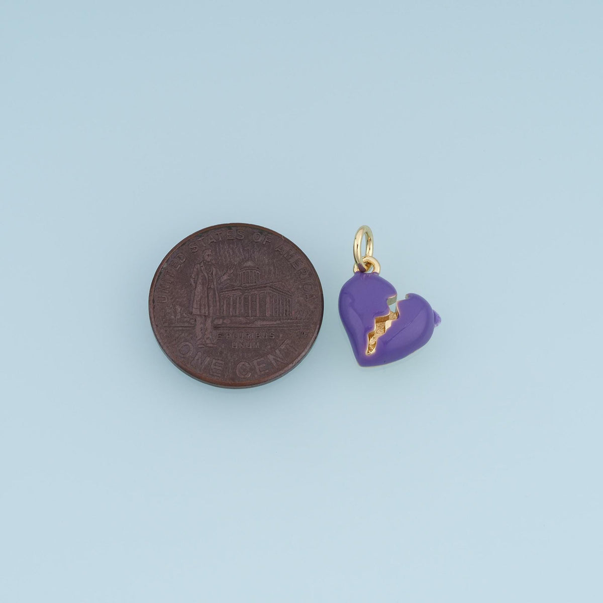 18K Gold Filled Enamel Heart Charm Pendant for Jewelry Making