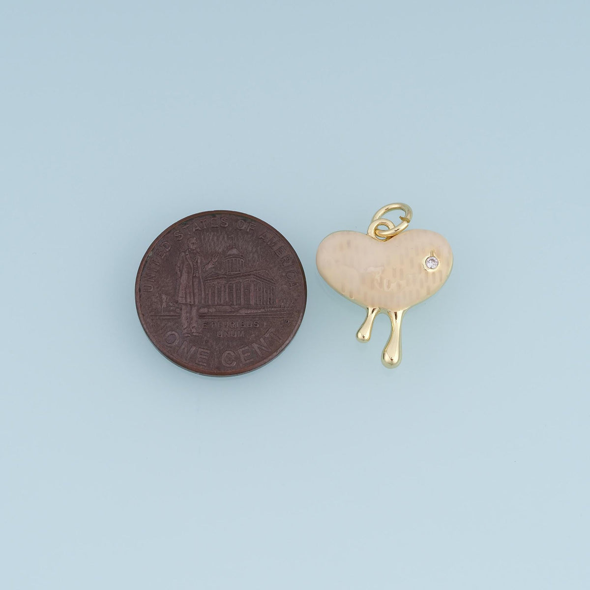 18K Gold Filled Heart Charm Pendant for Jewelry Making
