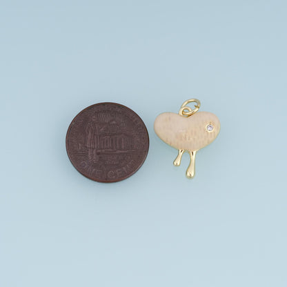 18K Gold Filled Heart Charm Pendant for Jewelry Making