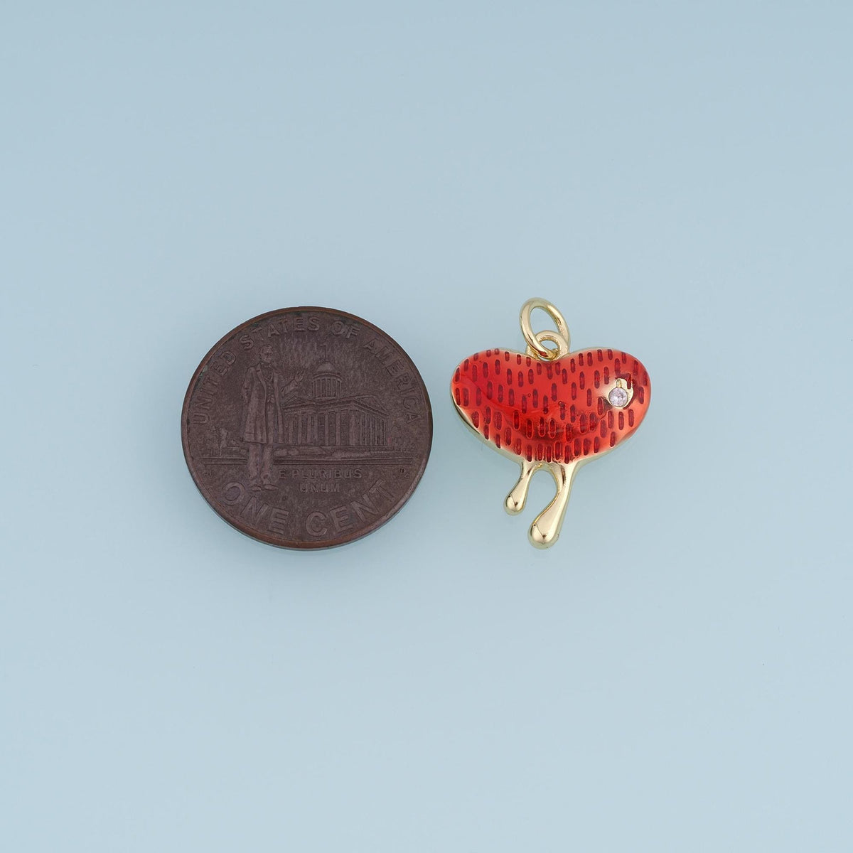 18K Gold Filled Heart Charm Pendant for Jewelry Making
