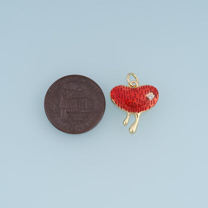 18K Gold Filled Heart Charm Pendant for Jewelry Making