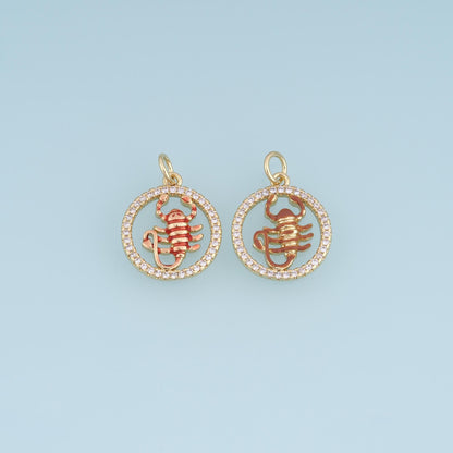 18K Gold Filled Enamel Flower Charm Pendant for Jewelry Making