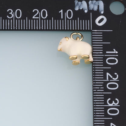 18K Gold Filled Bear Charm,Enamel Brown Bear Pendant,Cute Animal Charm,White Tan Brown Bear,DIY Necklace Bracelet Jewelry Sup