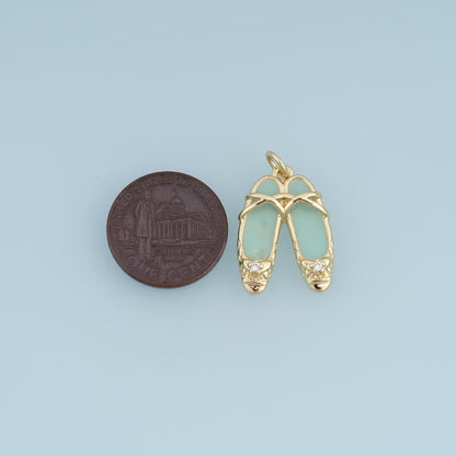 18K Gold Filled Enamel Charm Pendant for Jewelry Making