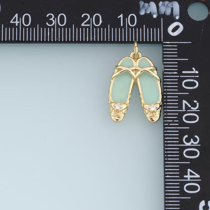 18K Gold Filled Enamel Charm Pendant for Jewelry Making