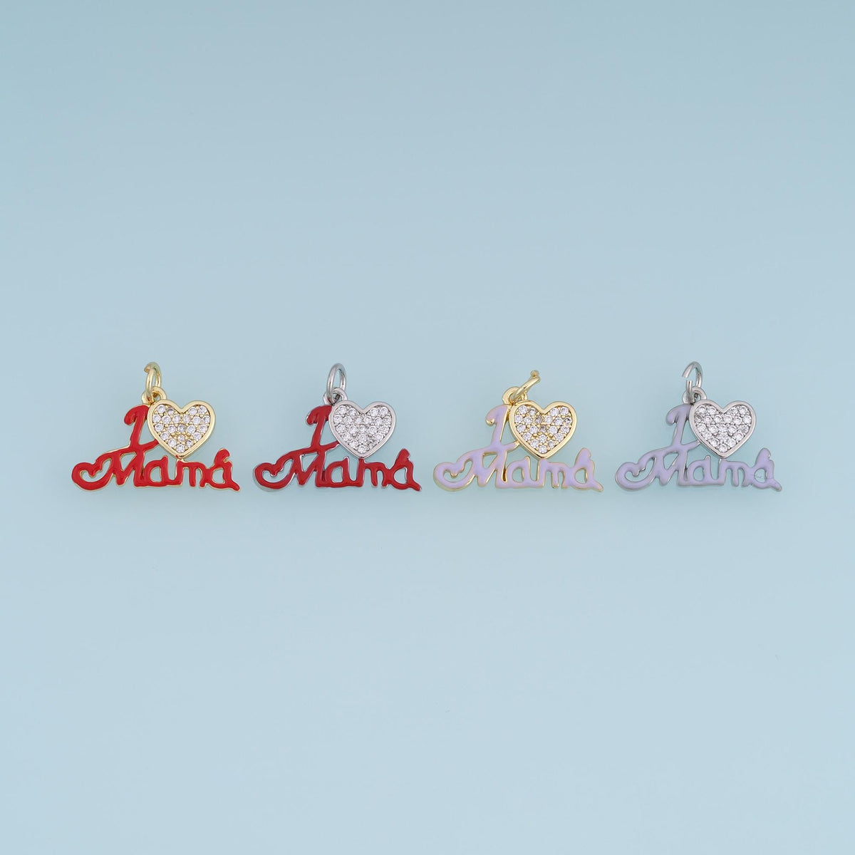 18K Gold Filled Enamel Heart Charm Pendant for Jewelry Making