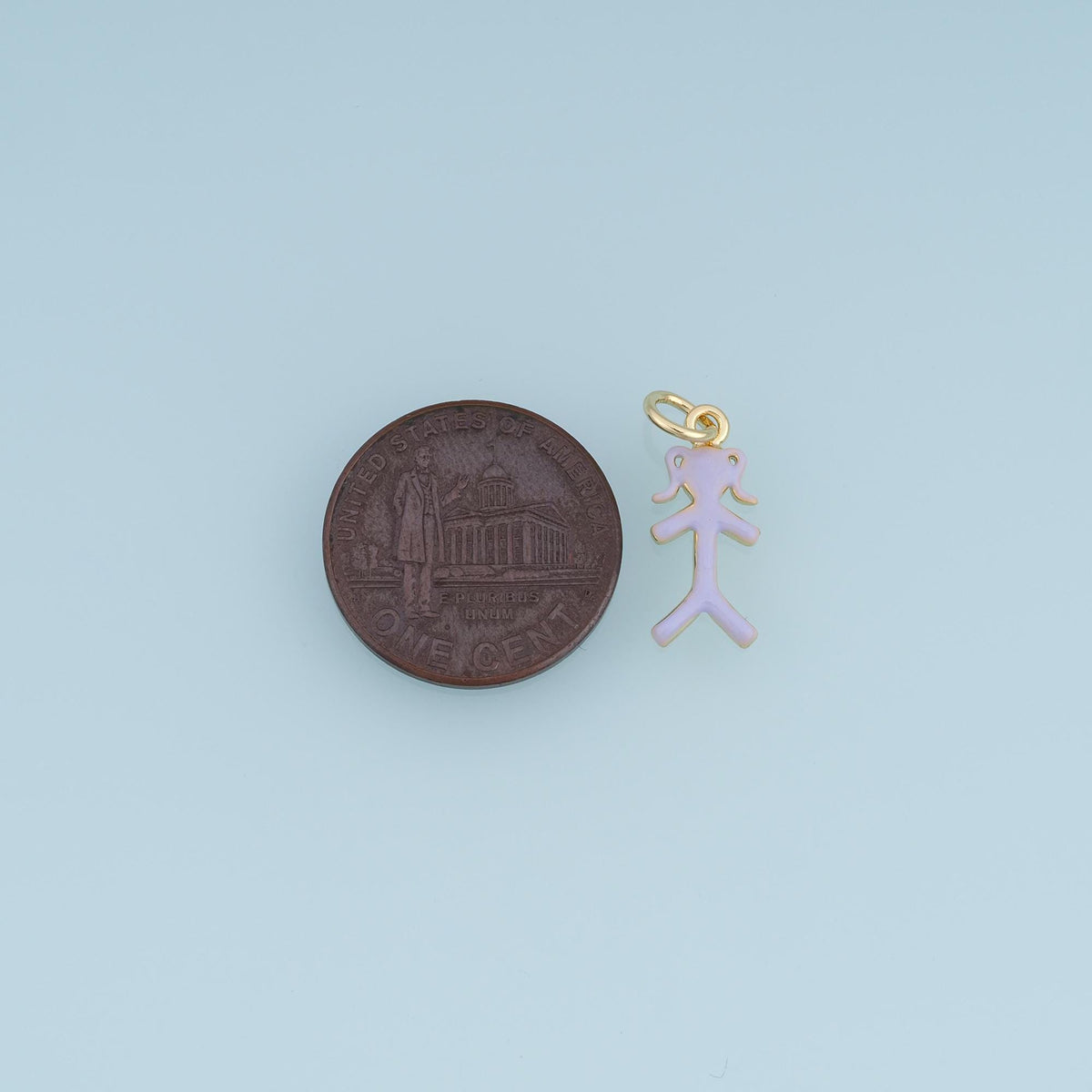 18K Gold Filled Girl Charm,Enamel Female Figure Pendant,Pink Purple Girl Charm,DIY Necklace Bracelet Jewelry Making Supply