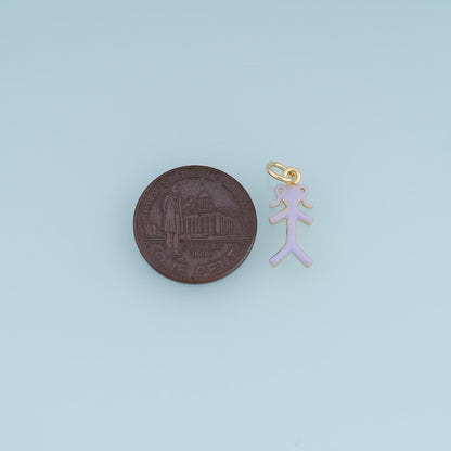 18K Gold Filled Girl Charm,Enamel Female Figure Pendant,Pink Purple Girl Charm,DIY Necklace Bracelet Jewelry Making Supply