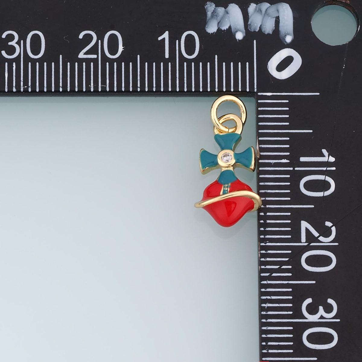 18K Gold Filled Bell Charm,Enamel Bow Bell Pendant,Red Teal Black Bell Charm,DIY Necklace Bracelet Jewelry Making Supply
