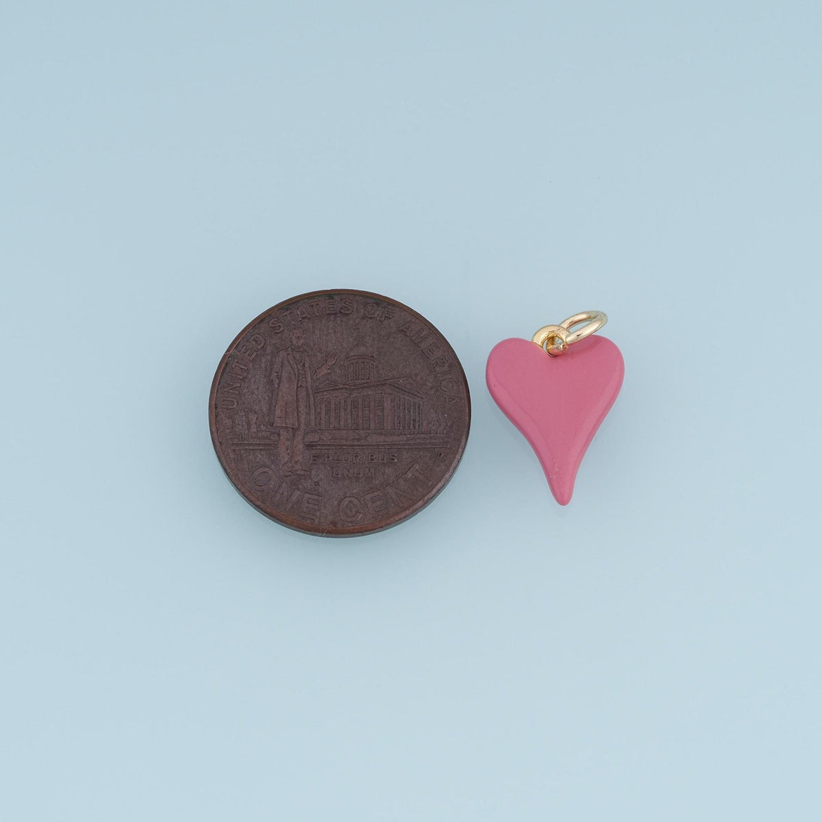 18K Gold Filled Enamel Heart Charm Pendant for Jewelry Making
