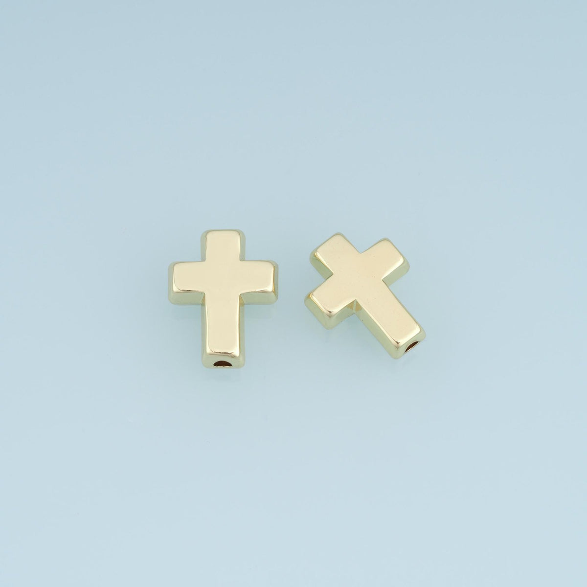 18K Gold Filled Cross Spacer Beads 15.5 mm, 12 mm for Jewelry Making