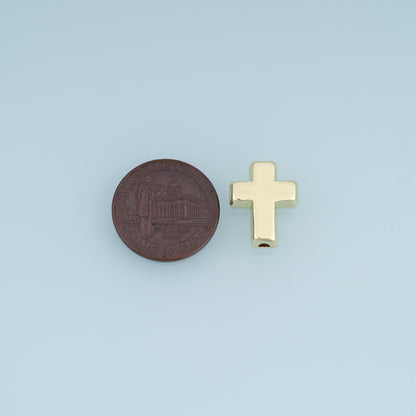 18K Gold Filled Cross Spacer Beads 15.5 mm, 12 mm for Jewelry Making