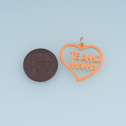 18K Gold Filled Enamel Heart Charm Pendant for Jewelry Making