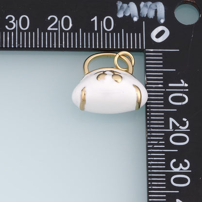 18K Gold Filled Handbag Charm,Cherry Purse Pendant,Enamel Bag Charm,Pink White Purse Charm,DIY Necklace Bracelet Jewelry Supp