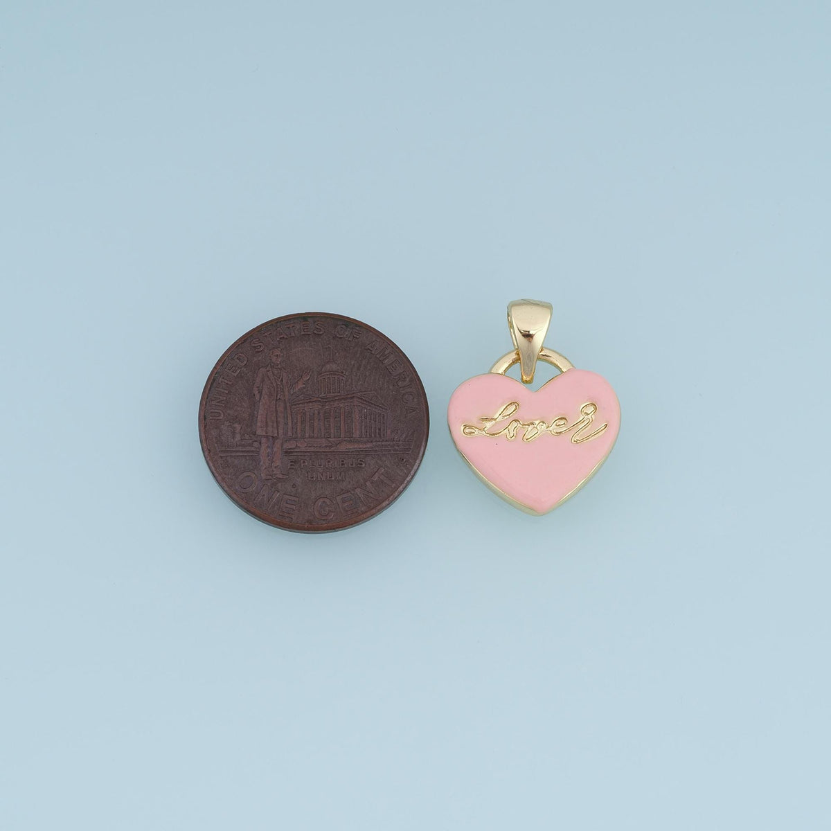 18K Gold Filled Love Heart Charm,Enamel Heart Pendant,Red Pink Love Charm,DIY Necklace Bracelet Jewelry Making Supply