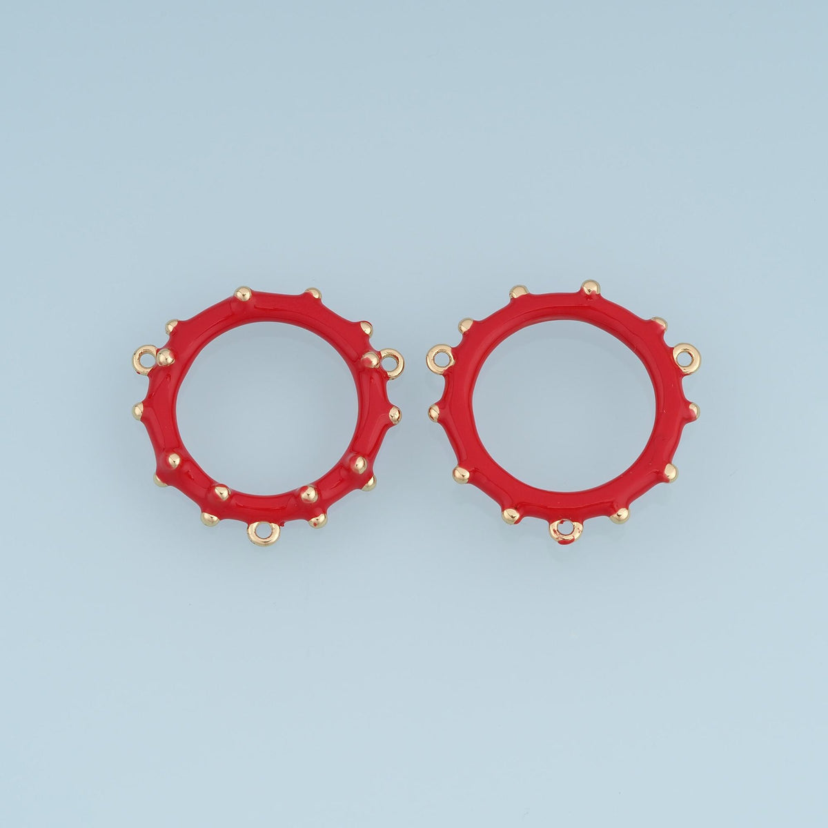 18K Gold Filled Enamel Connector 23.5 mm for Jewelry Making