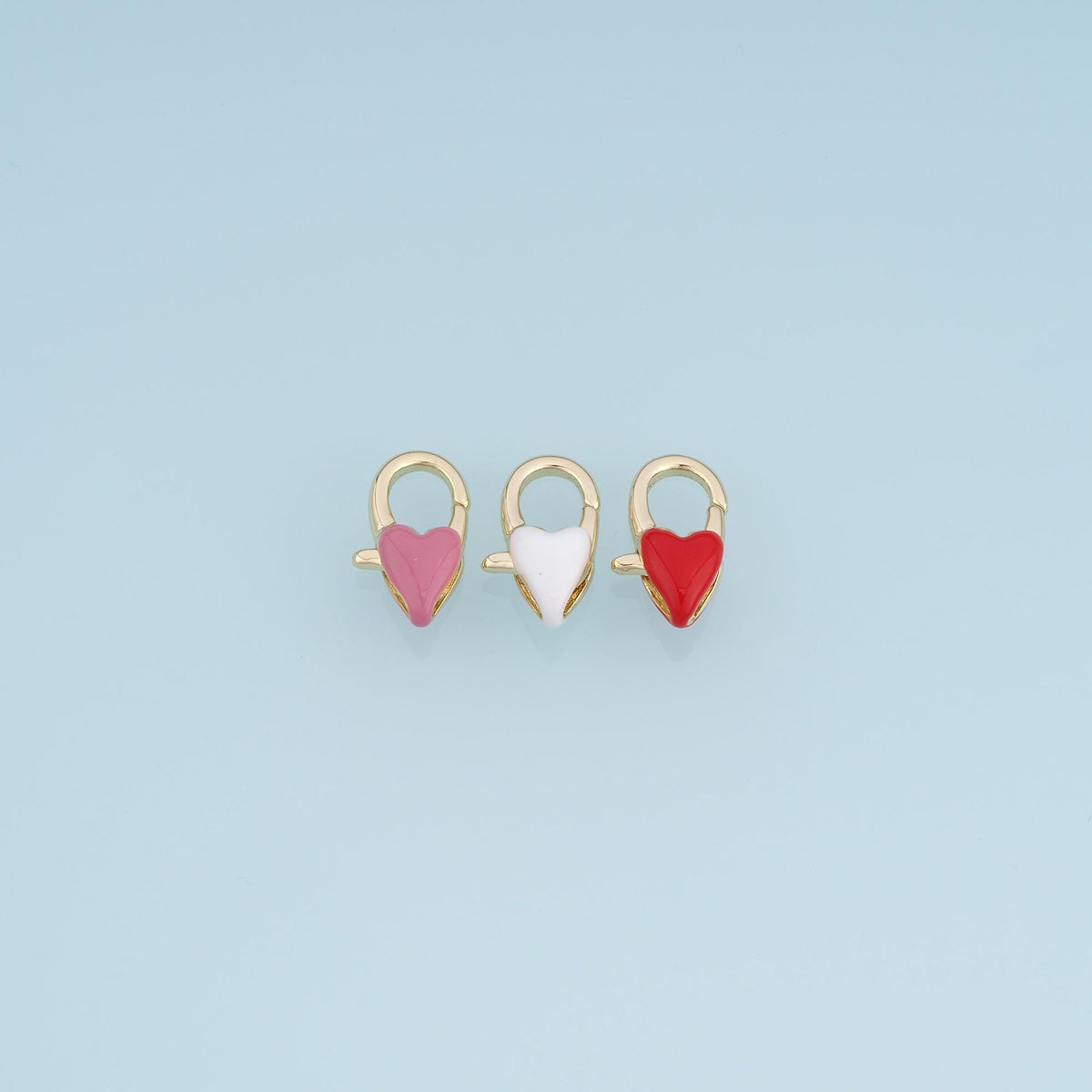 18K Gold Filled Enamel Heart Clasp for Jewelry Making