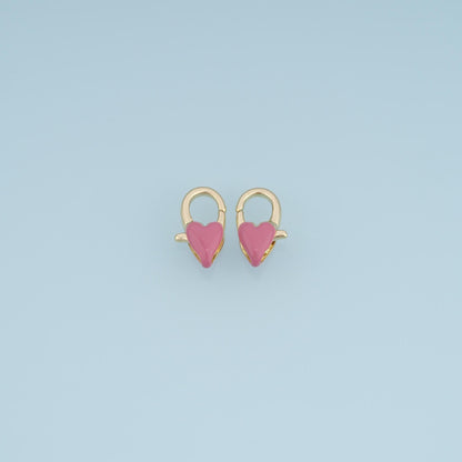 18K Gold Filled Enamel Heart Clasp for Jewelry Making