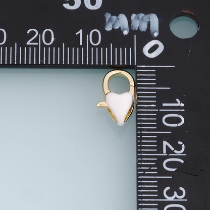 18K Gold Filled Enamel Heart Clasp for Jewelry Making