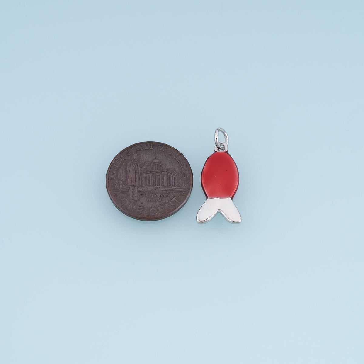 Gold Enamel Fish Pendant,18K Gold Filled Minimalist Charm Bracelet Necklace for DIY Jewelry Making Supply