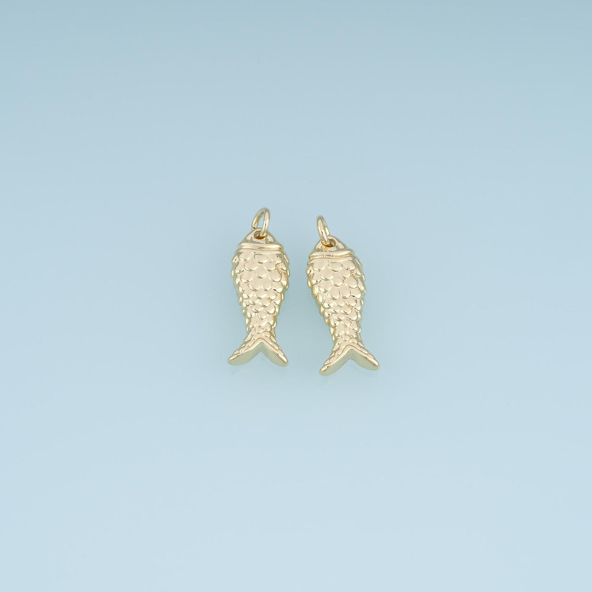 18K Gold Filled Fish Charm Pendant for Jewelry Making
