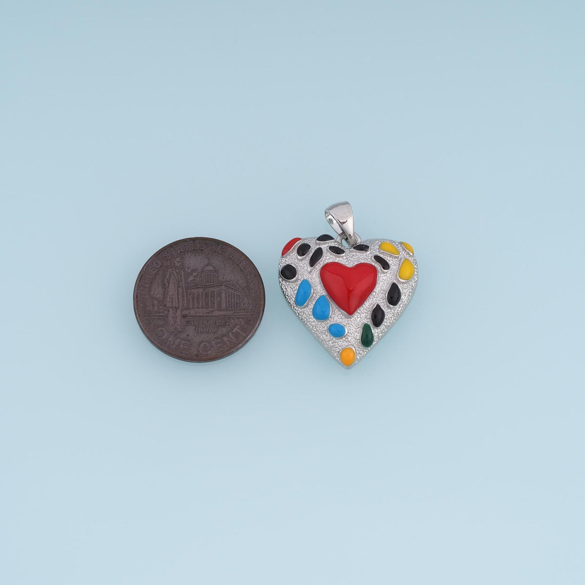 18K Gold Filled Enamel Heart Charm Pendant for Jewelry Making
