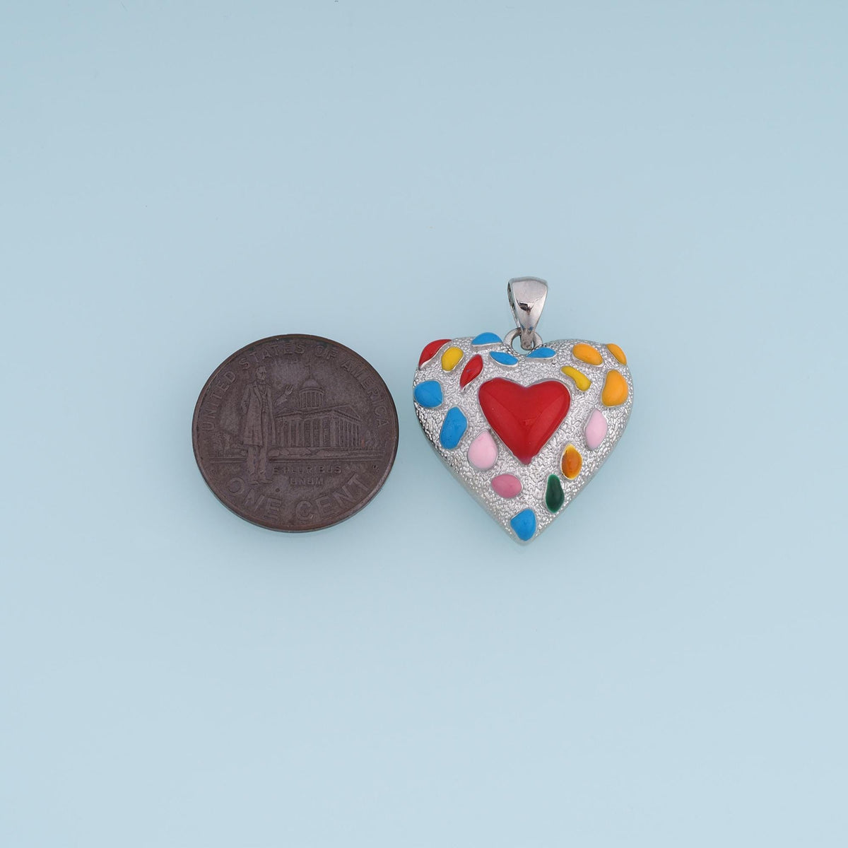 18K Gold Filled Enamel Heart Charm Pendant for Jewelry Making