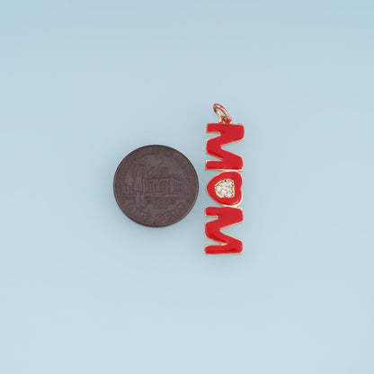 18K Gold Filled Enamel Letter Charm Pendant for Jewelry Making