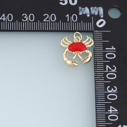 18K Gold Filled Enamel Charm Pendant for Jewelry Making