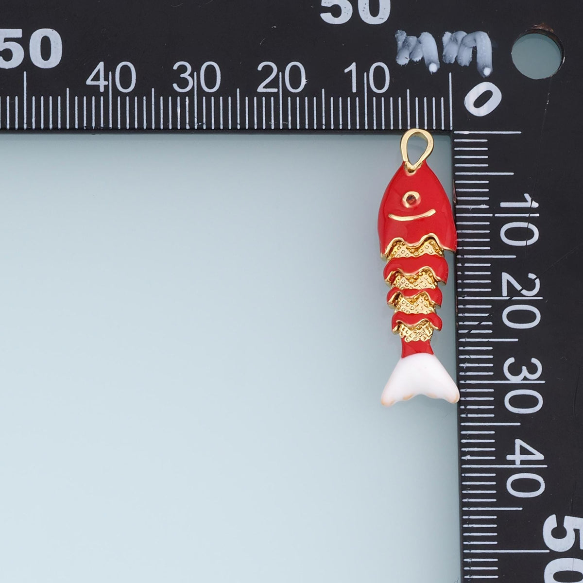 18K Gold Filled Enamel Fish Charm Pendant for Jewelry Making