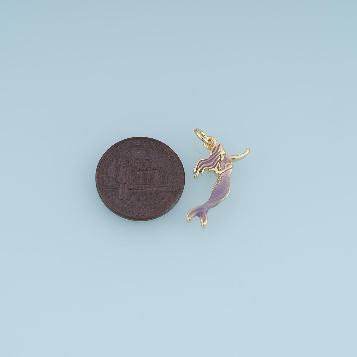 18K Gold Filled Enamel Charm Pendant for Jewelry Making