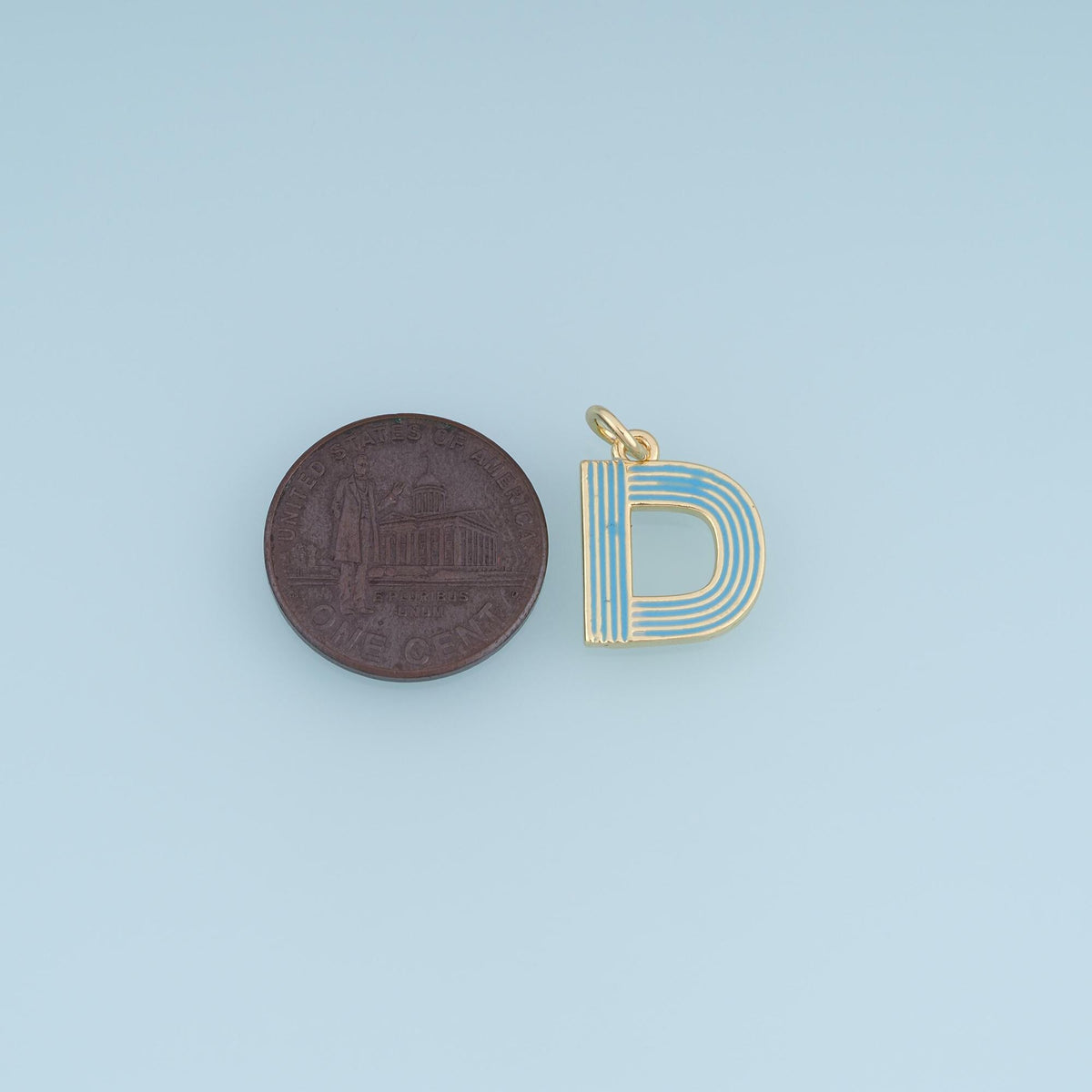 18K Gold Filled Enamel Letter Charm Pendant for Jewelry Making