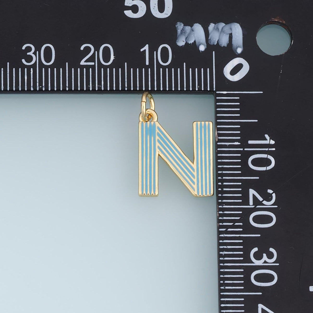 18K Gold Filled Enamel Letter Charm Pendant for Jewelry Making