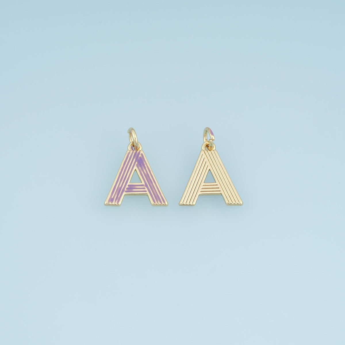 18K Gold Filled Enamel Letter Charm Pendant for Jewelry Making