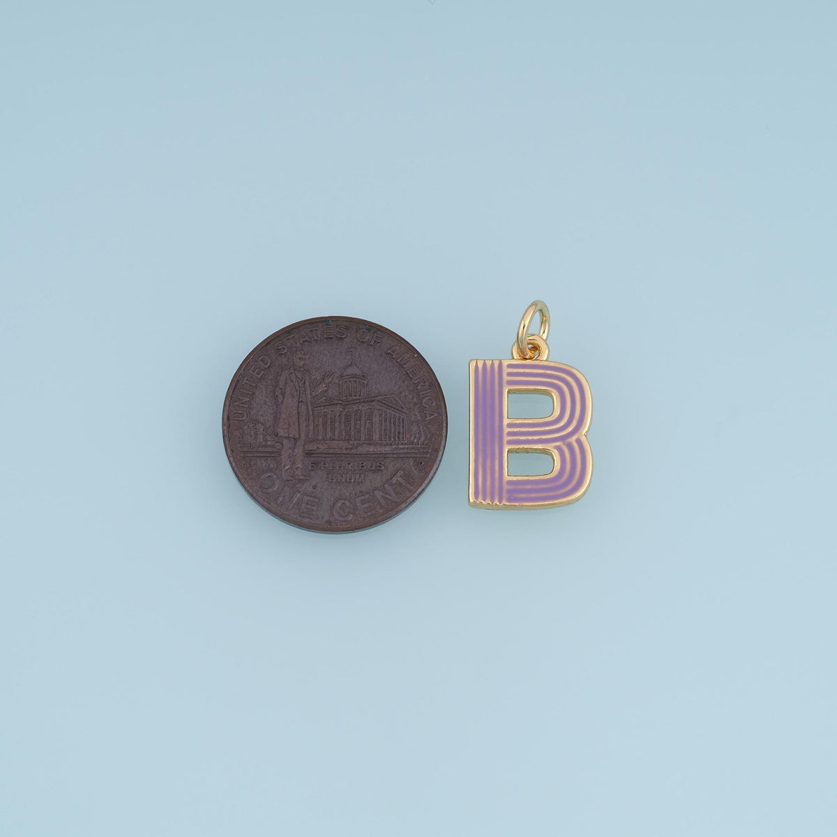 18K Gold Filled Enamel Letter Charm Pendant for Jewelry Making