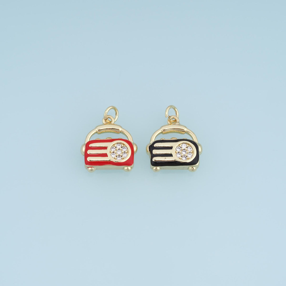 18K Gold Filled Enamel Charm Pendant for Jewelry Making