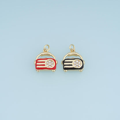 18K Gold Filled Enamel Charm Pendant for Jewelry Making