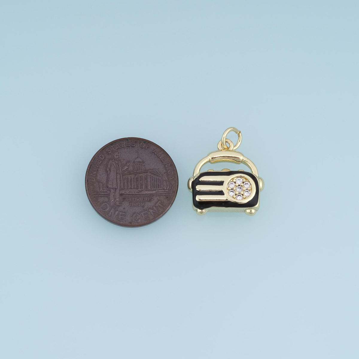 18K Gold Filled Enamel Charm Pendant for Jewelry Making