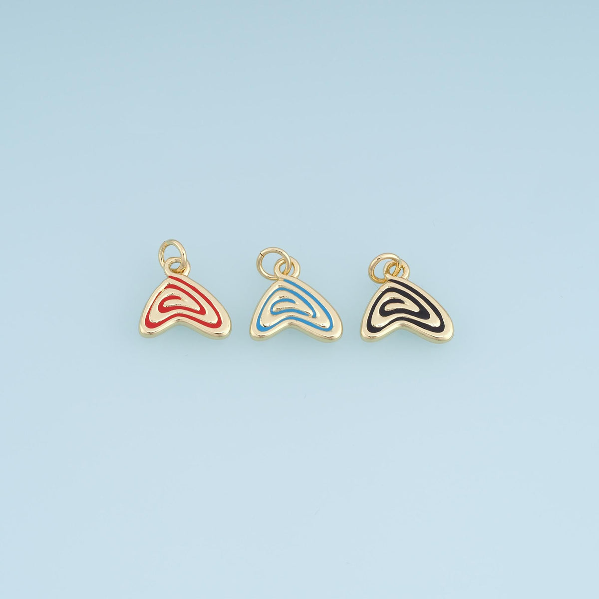 Gold Enamel Geometry Pendant,18K Gold Filled Minimalist Charm Bracelet Necklace for DIY Jewelry Making Supply