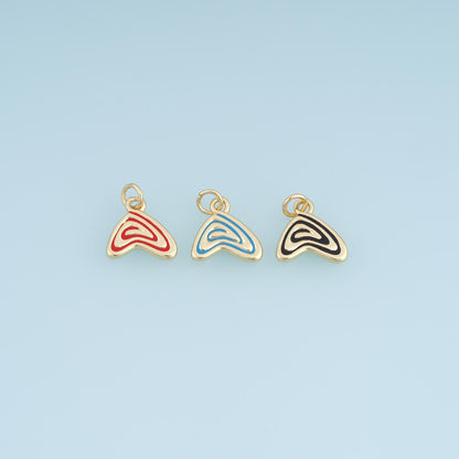 Gold Enamel Geometry Pendant,18K Gold Filled Minimalist Charm Bracelet Necklace for DIY Jewelry Making Supply