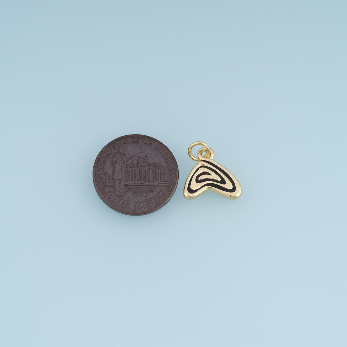 Gold Enamel Geometry Pendant,18K Gold Filled Minimalist Charm Bracelet Necklace for DIY Jewelry Making Supply