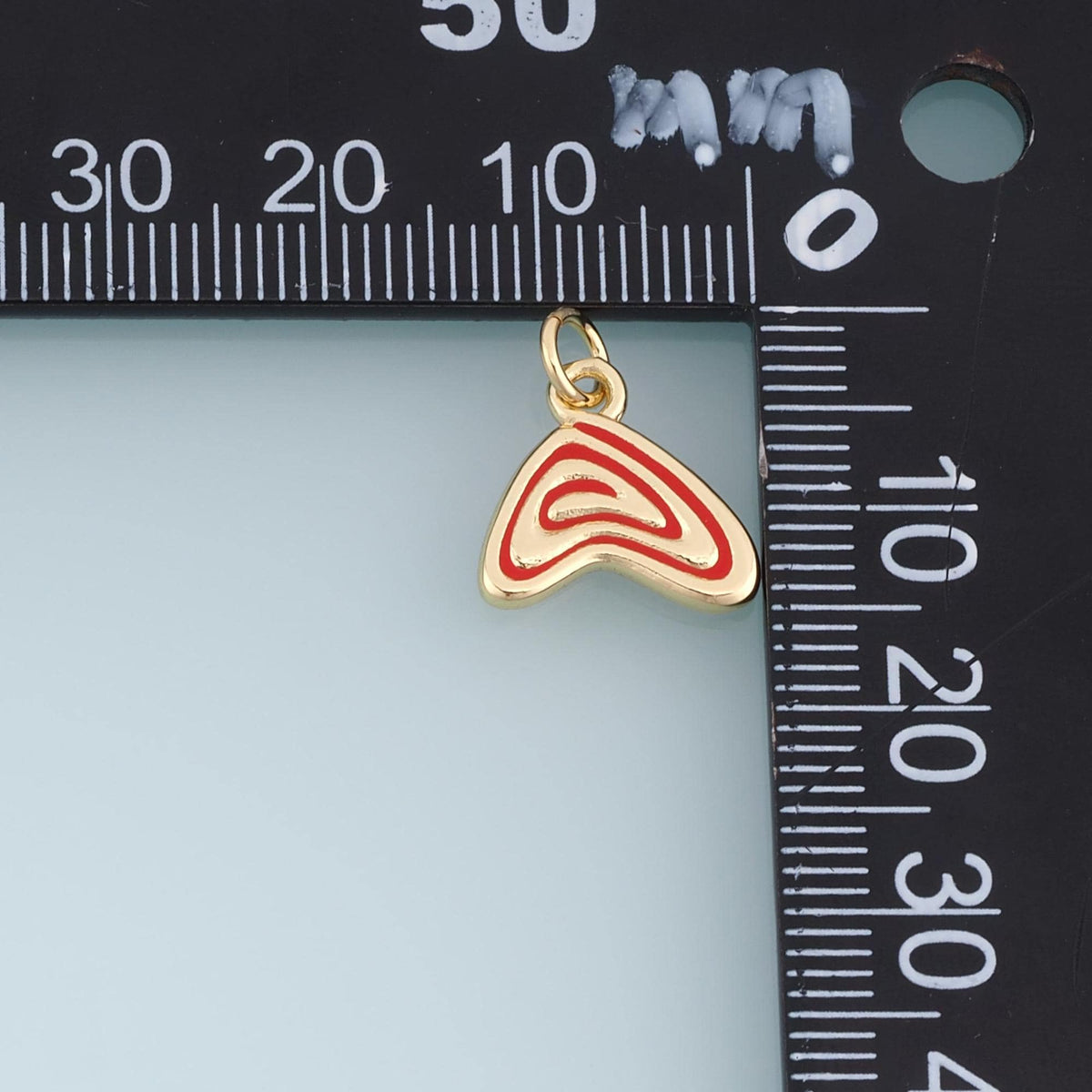 Gold Enamel Geometry Pendant,18K Gold Filled Minimalist Charm Bracelet Necklace for DIY Jewelry Making Supply